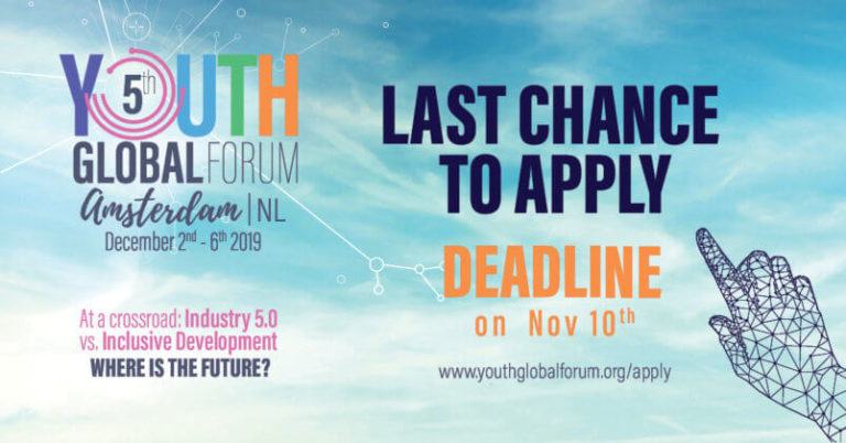 Last Chance to Apply for the Youth Global Forum in Amsterdam